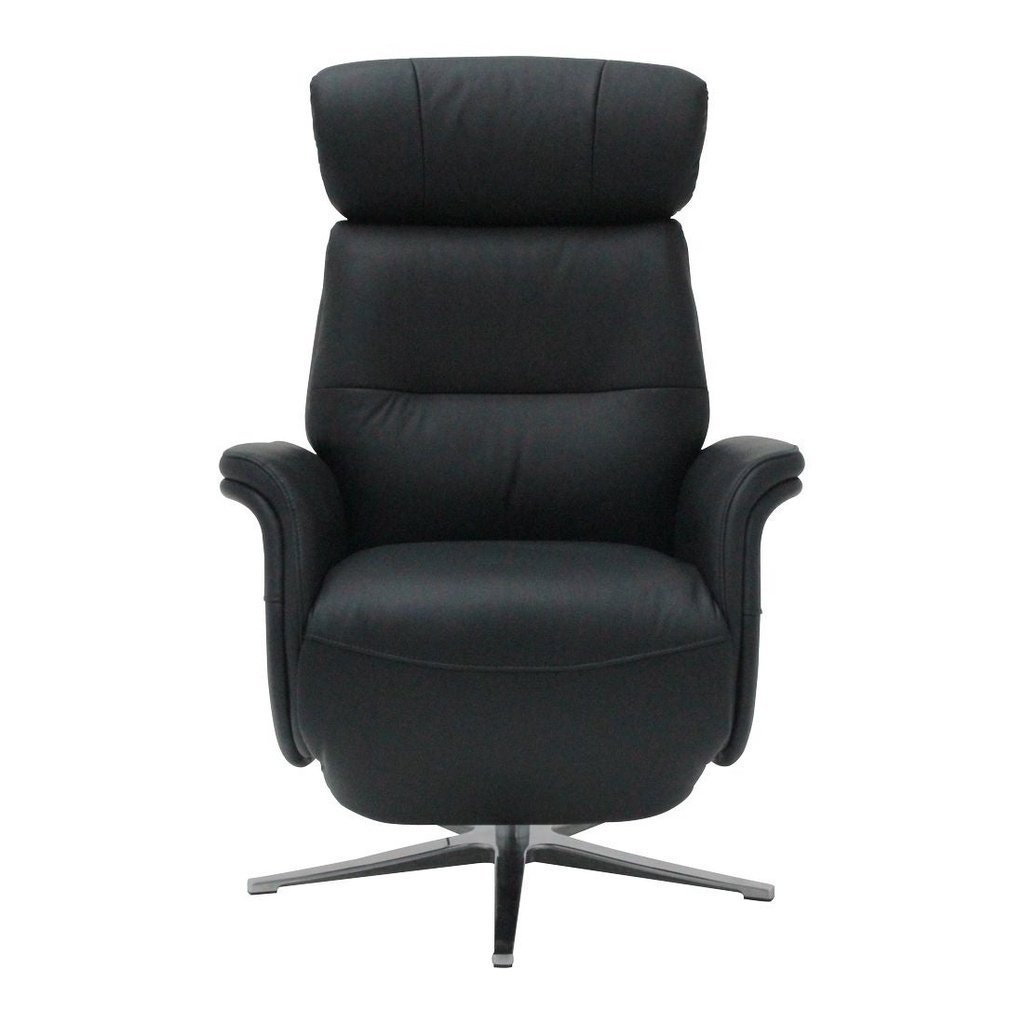 SB Design Square SB DESIGN SQUARE  เก้าอี้พักผ่อนหนังแท้ เก้าอี้พักผ่อน 1 ที่นั่ง Charlen ขนาด 76x88x110 ซม. - สีดำ แบรน