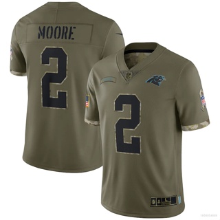 เสื้อกีฬาแขนสั้น ลายทีม NFL Carolina Panthers D.J. เสื้อยืด พิมพ์ลาย Moore Football Salute To Service สไตล์สปอร์ต