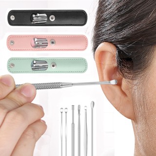 ชุดไม้แคะหู ไม้แคะหูสเตนเลสแท้ 6 in 1 ขนาดเล็กและพกพา สามารถ…