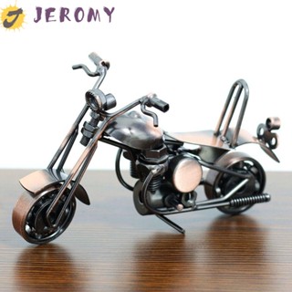 Jeromy โมเดลรถจักรยานยนต์ ประติมากรรมรถจักรยานยนต์ สีเงิน สีเทา สไตล์โบราณ