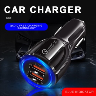 อะแดปเตอร์ซ็อกเก็ตที่จุดบุหรี่ 12V QC3.0 Dual USB สําหรับรถยนต์ ☆Litastefulvedo