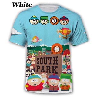 เสื้อยืดลําลอง แขนสั้น พิมพ์ลายแอนิเมชั่น South Park 3D 8 สี ไซซ์ XS-5XL