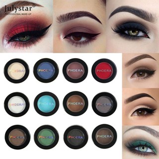 JULYSTAR Phoera 12 สี Natural Matte Eye Shadow Palette Pigment Nude Silky Powder Long Lasting Waterproof Eyeshadow Cosmetic