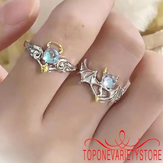 Topone- แหวนคู่รัก เปิดปรับได้ เครื่องประดับ สําหรับผู้หญิง ผู้ชาย วัยรุ่น