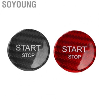 Soyoung Ignition Starter Switch  Reliable Carbon Fiber Engine Start Stop Button Cover Easy Installation for Car