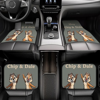 Chip n Dale พรมปูพื้นรถยนต์ กันลื่น 4 ชิ้น สําหรับ SUV Vans Sedans Trucks