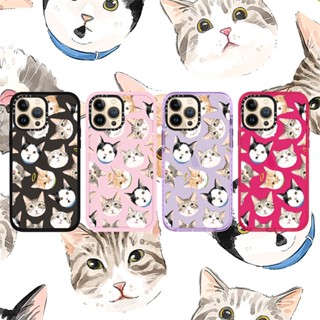 Casetify X Jellybeans เคสโทรศัพท์มือถือแบบนิ่ม ใส กันกระแทก ลายแมว โดย Watercatlor RosePink สําหรับ iPhone 14 13 12 11 Pro MAX IX XS MAX XR 6 6s 7 8 Plus