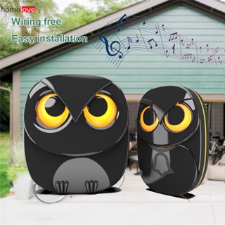 หน้าแรก Universal Outdoor Waterproof Wireless Luminous Doorbell Button Creative Owl Shape Long-distance Intelligent Emergency Call Machine homelove