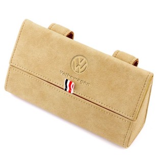 Volkswagen LOGO Car Sunglasses Storage Alcantara Flip Glasses Case CC Arteon Variant Touareg FOX AMEO POLO ID.3 JETTA GOLF PASSAT TAIGO TIGUAN Scirocco Caravelle Interior Sun Visor Business Card Holder/Card Storage Box