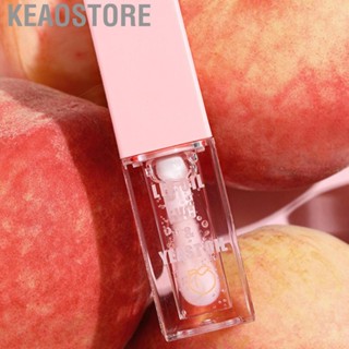 Keaostore Lip Stain  Moisturizing Oil Peach Flavor Transparent 4.5g for Make Up