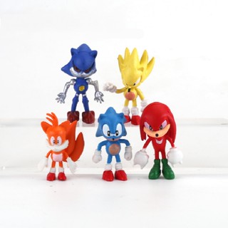 โมเดลฟิกเกอร์การ์ตูนสุนัขจิ้งจอกโซนิค 2 Sonic สําหรับตกแต่งเค้ก จํานวน 5 ชิ้น