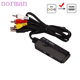 Norman อะแดปเตอร์แปลง AV เป็น HDMI RCA เป็น HDMI ความละเอียดสูง สายยาว สั้น ติดตั้งง่าย สําหรับ DVD กล้อง จอแสดงผล HD