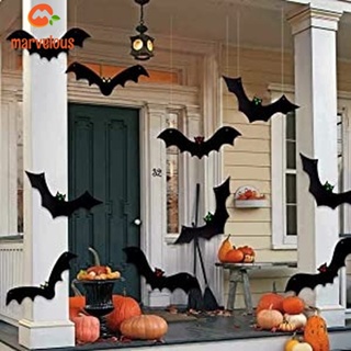 [Halloween Decor] พร็อพค้างคาวปลอม รูปค้างคาว แมงมุม เรืองแสง สําหรับแขวนตกแต่งผนัง ปาร์ตี้ฮาโลวีน