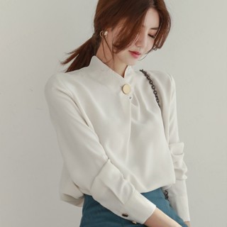 [Georgina] เสื้อเชิ้ต ผ้าชีฟอง สไตล์หรูหรา สําหรับผู้หญิง
