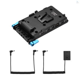 Andoer V Mount V-lock Battery Plate Adapter with 15mm Dual Hole Rod Clamp  NP-FZ100 Dummy Battery Replacement for  A7Ⅲ A7RⅢ A9 A7R Ⅳ A6600 Camera Video Light Monitor Audio