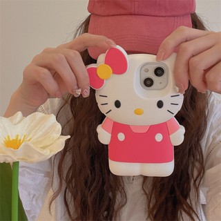 เคสซิลิโคนนิ่ม ลายการ์ตูนแมว Kt สามมิติ กันกระแทก สําหรับ IPhone 14 13 12 11 Pro Max