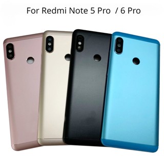 เคสแบตเตอรี่ด้านหลัง พร้อมกรอบเลนส์ แบบเปลี่ยน สําหรับ Xiaomi Redmi Note 5 Pro Note 6 Pro