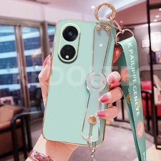 เคส OPPO Reno 8T 5G 6D สายรัดข้อมือเคสโทรศัพท์พร้อมสายคล้องไหล่แบบยาวกระเป๋าสะพายข้างพร้อมตัวป้องกันกล้อง