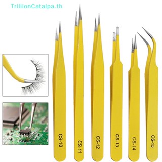 Trillioncatalpa ชุดแหนบสเตนเลส ป้องกันไฟฟ้าสถิตย์ สําหรับซ่อมแซมโทรศัพท์มือถือ