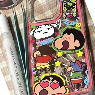 เคสโทรศัพท์มือถือแบบใส กันกระแทก ลายการ์ตูนชินจังจอมแก่น สําหรับ iPhone 14Promax 13 11 12Pro xs xr xsmax 13promax 7 8plus