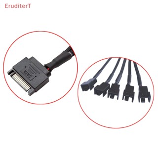 [EruditerT] สายเคเบิลแยกพัดลมระบายความร้อน 27 ซม. 12V SATA เป็นพอร์ตเชื่อมต่อ 3/4Pin สีดํา สําหรับ Molex IDE คอมพิวเตอร์ PC [ใหม่]