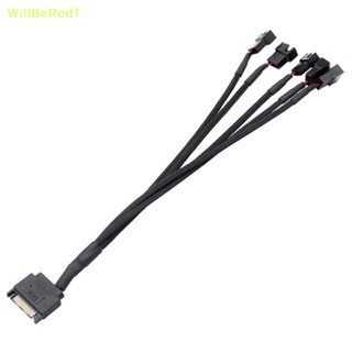 [WillBeRedT] สายเคเบิลแยกพัดลมระบายความร้อน 12V SATA เป็นพอร์ตเชื่อมต่อ 3/4Pin ขนาด 27 ซม. สีดํา สําหรับคอมพิวเตอร์ PC Molex IDE [ใหม่]