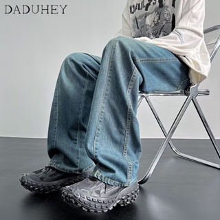 DaDuHey🔥 2023 Loose Dropping All-Match Straight-Leg Jeans Mens Hong Kong Style Retro Trendy Brand Fashionable Casual Pants