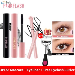 【COD】PINKFLASH OhMyWink มาสคาร่ากลางวันและกลางคืนเพิ่มปริมาณความยาวเส้นใยกันน้ำซิลิโคนไม้กายสิทธิ์ปราศจากความโหดร้าย + อายไลเนอร์ + ชุดดัดขนตา ↑Eele