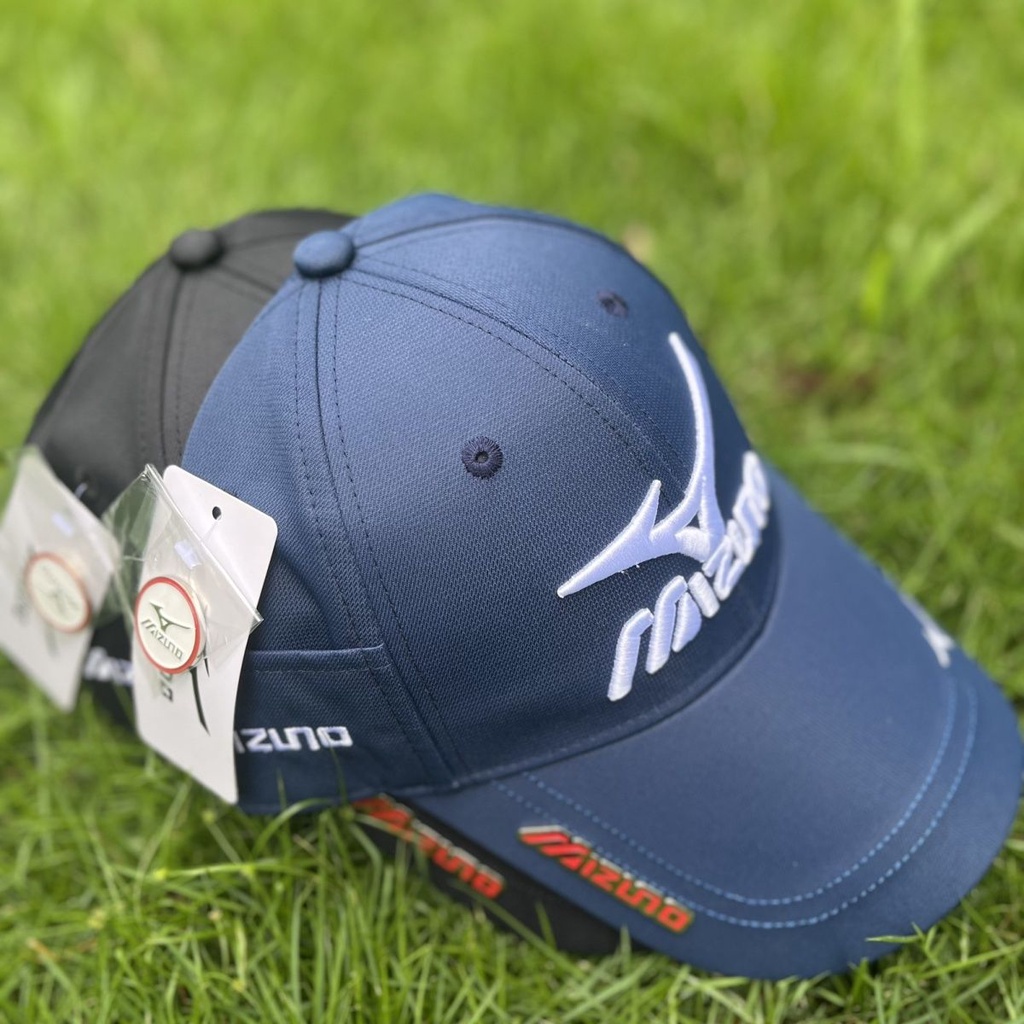 Mizuno ขายดี MIZ หมวกกอล์ฟ ผู้ชาย ผู้หญิง สไตล์ใหม่ กันแดด สันทนาการ กีฬา ม่านบังแดด สไตล์คู่รัก หมวกบอล ปรับได้