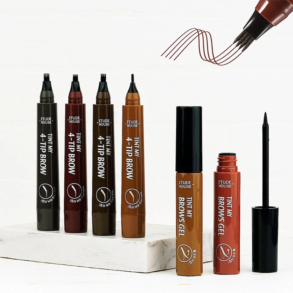 BROW (ร้านไทย)ดินสอเขียนคิ้ว 4 ส้อม แบบกันน้ำ ติดทนนาน ติดทนทาน คุณภาพดี 4 Fork Eyebrow Pencil