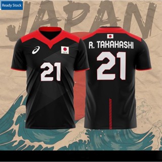 【พร้อมส่ง】เสื้อยืดลําลอง แขนสั้น ลายทีมชาติวอลเลย์บอล Ran Takahashi No.21 4 สี สไตล์ญี่ปุ่น สําหรับผู้ชาย ผู้หญิง 2023