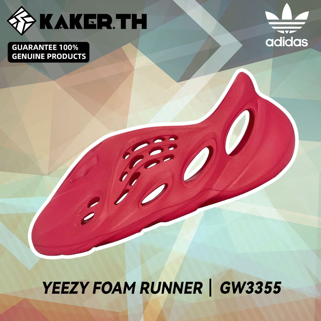 Adidas Originals Yeezy Foam Runner 100%แท้ GW3355 รองเท้าแตะแฟชั่น Red
