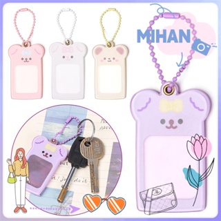 ☼MIHAN☼ Gift Keychain Kawaii Bear Photocard Holder Keyring Kpop Idol Star Pendant DIY Acrylic Photo Picture Frame Key Holder/Multicolor
