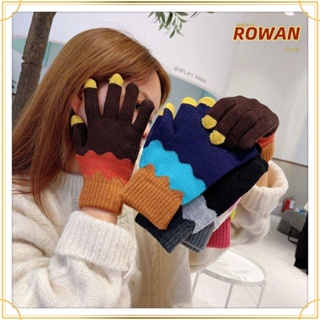 ROWANS ถุงมือผ้าฝ้ายถัก ให้ความอบอุ่น หน้าจอสัมผัส แฟชั่นฤดูหนาว