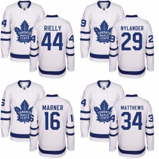 เสื้อกีฬาแขนสั้น ลายทีม Nhl Hockey Jersey Maple Leafs 44 Rielly 88 Nylander