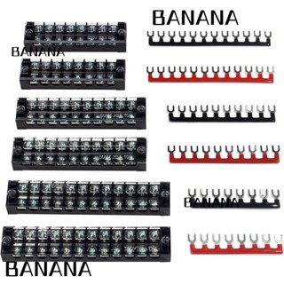 Banana1 แถบขั้วต่อสายไฟ 8 10 12 ตําแหน่ง พร้อมฝาครอบขั้วต่อ แถวคู่ สีดํา และสีแดง 600V 25A 6 ชุด