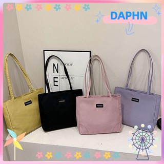 DAPHS กระเป๋าถือลําลอง หนัง PU ขนาดใหญ่ จุของได้เยอะ สีพื้น สําหรับเด็กผู้หญิง