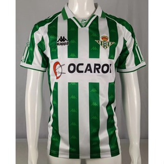 เสื้อกีฬาแขนสั้น ลายทีม Real Madrid Betis 95-96 คุณภาพสูง สไตล์วินเทจ