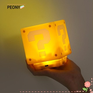 Peonypavilion โคมไฟตั้งโต๊ะ LED พลาสติก ลายอิฐ ชาร์จ USB 10 ซม. ของขวัญคริสต์มาส