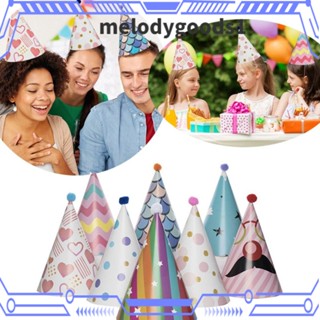 Melodygoods1 หมวกมงกุฎ ลาย Happy Birthday สําหรับผู้ใหญ่ 8 ชิ้น