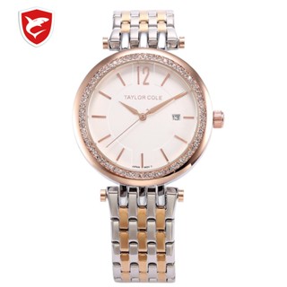 Ship tomorrow Diamond Ring Calendar Watch Steel Belt Quartz Watch Simple Waterproof Watch