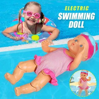 Electric Swimming Doll Bathtub Toy Waterproof Windup Swimming Function Bath Pool