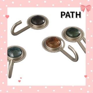 Path ตะขอแขวนเสื้อผ้า แบบกาว ไม่ต้องเจาะ หรูหรา สีฟ้าอ่อน สีโปร่งใส สําหรับติดผนัง ประตู 4 ชิ้น