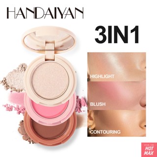 HANDAIYAN 3 IN1 Waterproof Eye Shadow Blush High -light Pearly Matte Long -acting Makeup Cosmetics [hotmax]