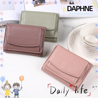 Daphne กระเป๋าสตางค์ ใบสั้น หนัง PU ขนาดเล็ก 8 สี แฟชั่นเรียบง่าย สําหรับผู้หญิง 2023