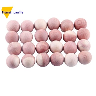 ลูกบอลไม้ซีดาร์ธรรมชาติ สีแดง อุปกรณ์เสริม สําหรับตู้เสื้อผ้า ลิ้นชัก 24 ชิ้น