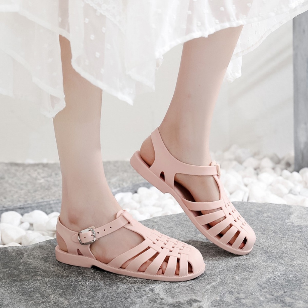 🅲🅷🅸🅲&🅲🅾🅾🅻 รองเท้าแตะแฟชั่น แบบรัดส้น สีพาสเทล 5 สี เบอร์ 36-40