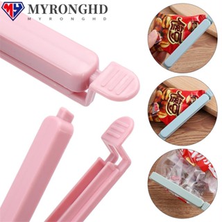 Myronghd แคลมป์ซีลถุงขนมขบเคี้ยว พลาสติก สีแคนดี้ ใช้ซ้ําได้ 5 ชิ้น