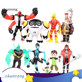 Chunrong ฟิกเกอร์ Ben 10 Kineceleran Heatblast LED ของเล่น ของขวัญ สําหรับเด็ก 9 ชิ้น