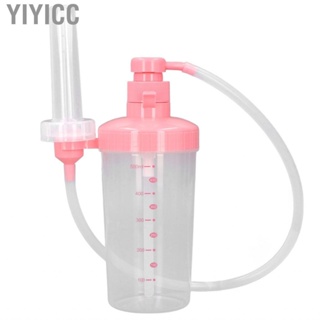 Yiyicc Vaginal Cleansing System  500ml Reusable Long Connection Tube 12 Hole Rinse Head Push Pump Douche Cleaner for Home